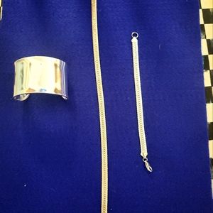 Sterling Silver Necklace, Bracelet and CuffSterling Silver Necklace, Bracelet